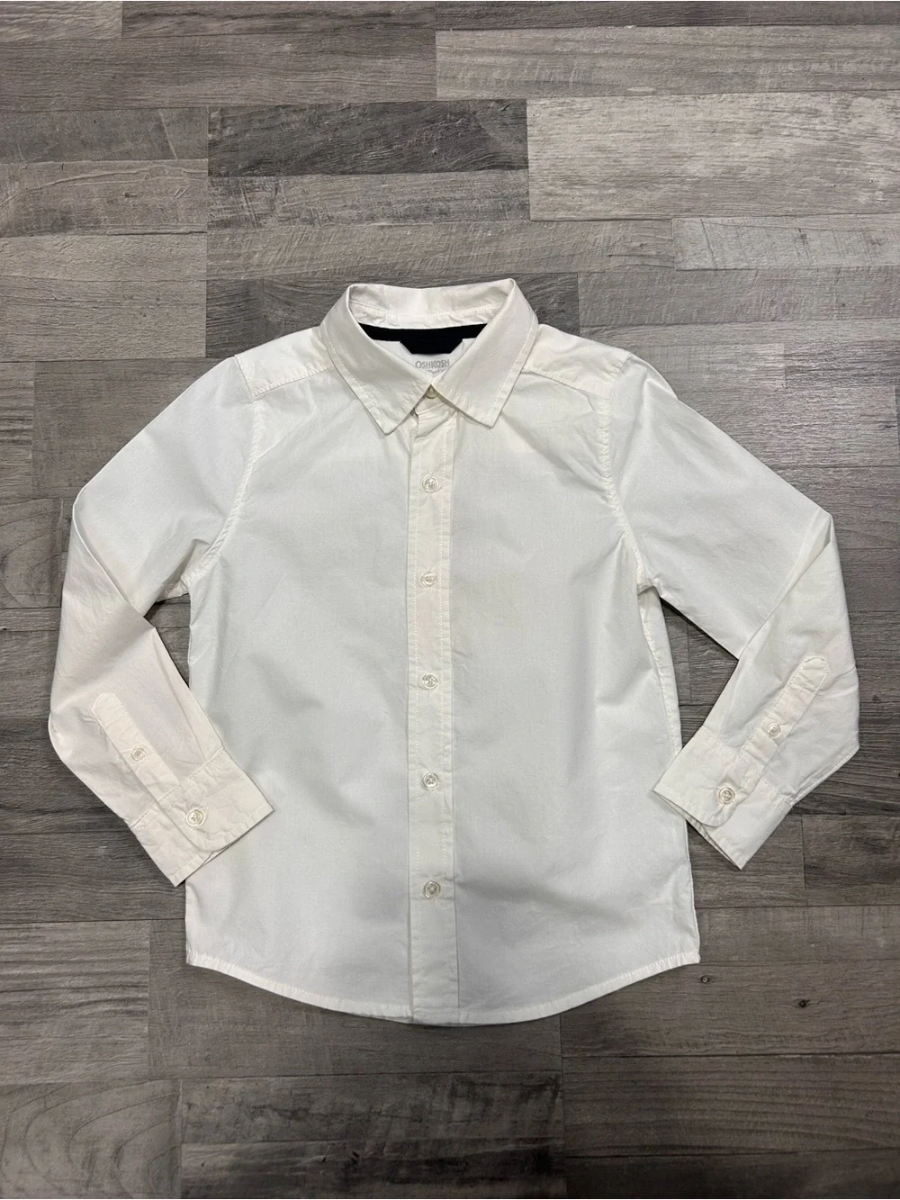 Oshkosh B'gosh White Long Sleeve Button-Down Shirt 6